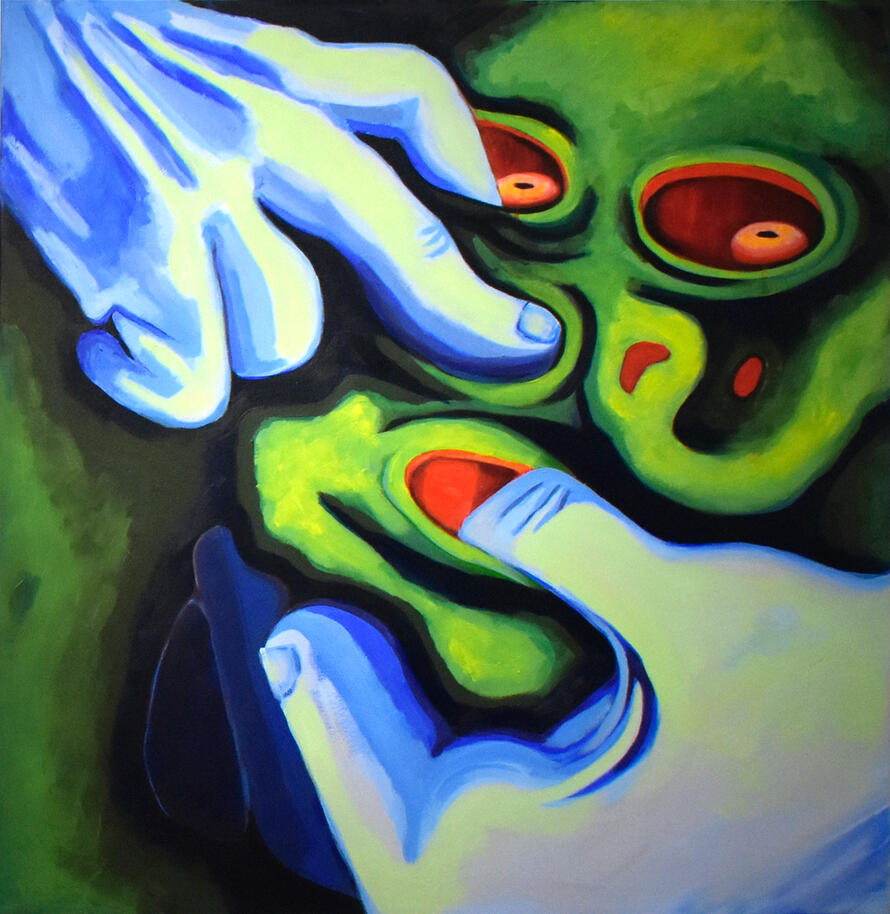 I Am Mutable. Acrylic on canvas, 30&quot; x 30.” April 2024.